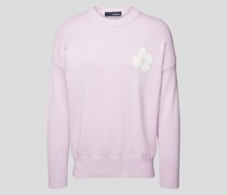 Pullover mit Motiv-Stitching