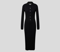 Hemdblusenkleid in Strick-Optik