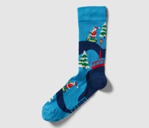 Socken mit Allover-Muster Modell 'Santa on the way'