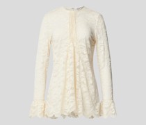 Bluse mit Spitzenbesatz