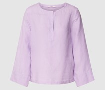 Leinenbluse mit V-Ausschnitt