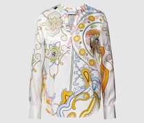 Seidenbluse mit Allover-Print Modell 'Paisley'