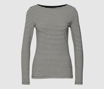 Longsleeve mit Streifenmuster und U-Boot-Ausschnitt