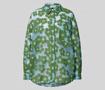 Semitransparente Bluse mit floralem Muster