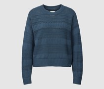 Strickpullover mit Leinen-Anteil  Modell 'Ajour'