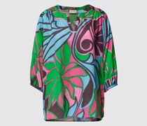 Bluse mit Allover-Print Modell 'Tropical Flower'