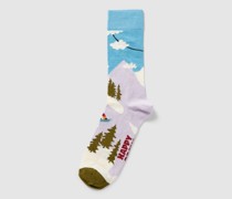 Socken mit Motiv-Print Modell 'Snowboard'