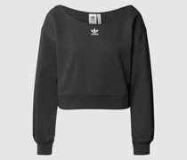 Cropped Sweatshirt mit Label-Print
