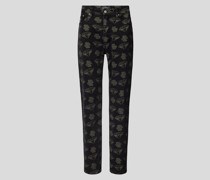Slim Fit Jeans mit Allover-Muster