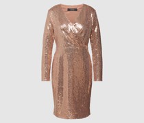 Knielanges Kleid mit Paillettenbesatz