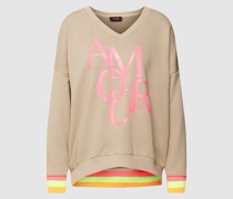 Sweatshirt mit Statement-Print Modell 'Amour'