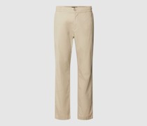 Regular Fit Hose aus Leinen-Baumwoll-Mix mit elastischem Bund