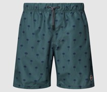 Badehose mit Motiv-Print Modell 'palm'