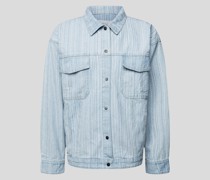 Jeansjacke mit Streifenmuster