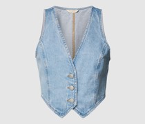 Jeansweste mit Ziernähten