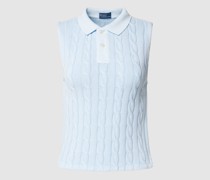 Poloshirt mit Zopfmuster