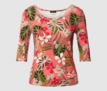 T-Shirt mit floralem Muster und Rundhalsausschnitt