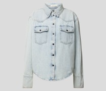 Jeansbluse aus reiner Baumwolle
