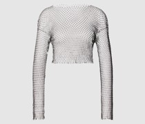 Cropped Top im Netz-Look Modell 'XENIA'