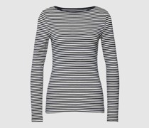 Longsleeve mit Streifenmuster und U-Boot-Ausschnitt
