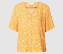 Hemdbluse aus Viskose mit floralem Muster