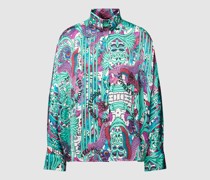 Bluse aus Viskose mit Allover-Muster Modell 'FEEL YOUR FEELINGS'