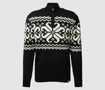 Strickpullover mit kurzem Reißverschluss Modell 'Falkeberg'