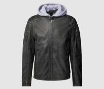 Lederjacke mit Reißverschlusstaschen Modell 'DERRY'