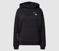 Hoodie mit Label-Stitching