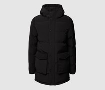 Steppjacke in unifarbenem Design mit Kapuze