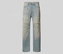 Baggy Fit Jeans mit Motiv-Stitching