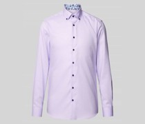 Slim Fit Business-Hemd mit Button-Down-Kragen
