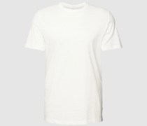 T-Shirt mit geripptem Rundhalsausschnitt