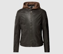 Lederjacke mit Reißverschlusstaschen Modell 'DERRY'