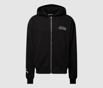 Sweatjacke mit Label-Print Modell 'LEANDER'