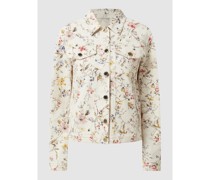 Jeansjacke mit floralem Muster Modell 'Fiorente'