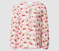 Blusenshirt aus Viskose mit floralem Muster