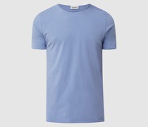 T-Shirt mit geripptem Rundhalsausschnitt Modell 'STIAAN'