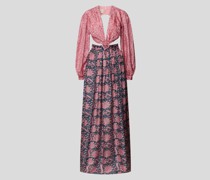 Seidenkleid mit floralem Allover-Muster