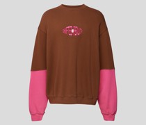 Oversized Sweatshirt mit Label-Stitching