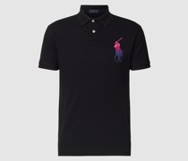 Custom Slim Fit Poloshirt mit Label-Stitching