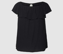 Off-Shoulder-Bluse aus reiner Viskose mit Volants