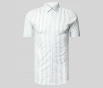 Slim Fit Business-Hemd in Melange-Optik