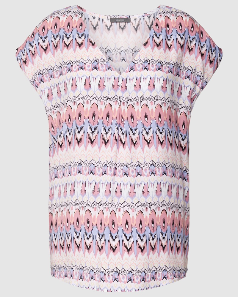 MONTEGO Damen Blusenshirt mit Allover-Muster