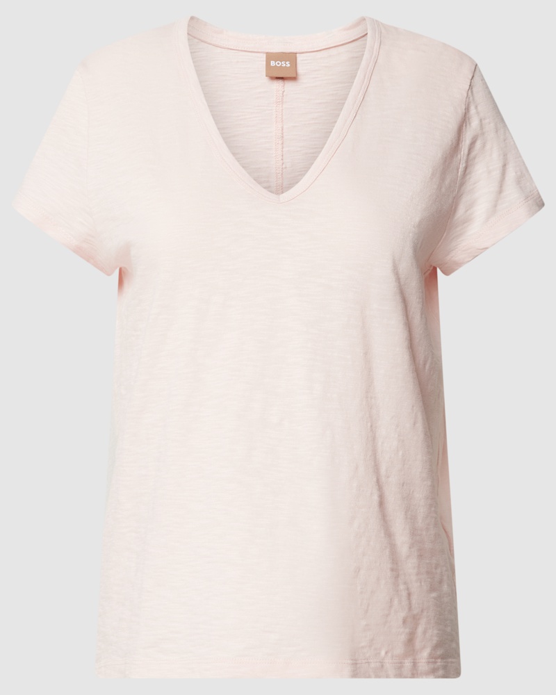 HUGO BOSS Damen T-Shirt in unifarbenem Design Modell 'Eslenza'