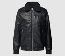 Lederjacke mit Umlegekragen