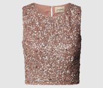 Crop Top mit Paillettenbesatz