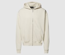 Oversized Sweatjacke mit Kapuze Modell 'Logo'