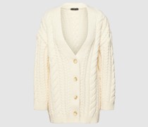 Strick-Cardigan mit gerippten Abschlüssen Modell 'CABLING'