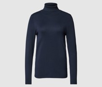 Rollkragenpullover aus Viskose-Mix in unifarbenem Design